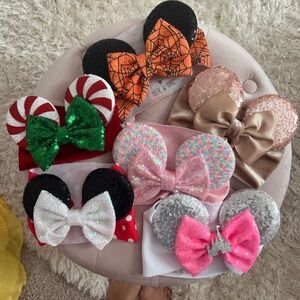 Disney Minnie Mouse ears- baby headband bundle